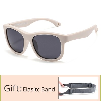 Kid's Acetate Frame Square Shape Polarized Flexible Sunglasses