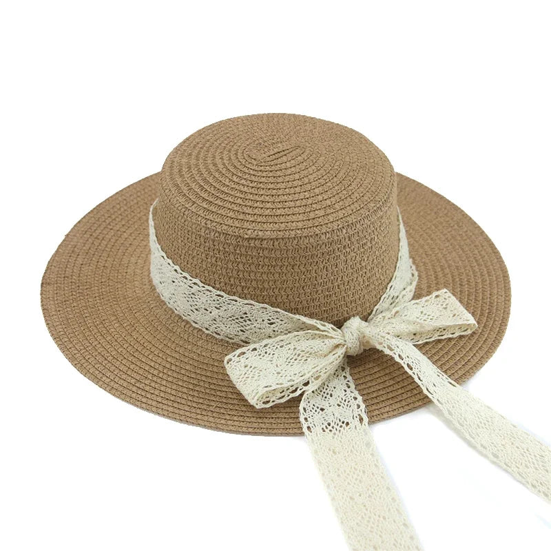 Women's Straw Solid Pattern Glamorous Sun Protection Beach Hat