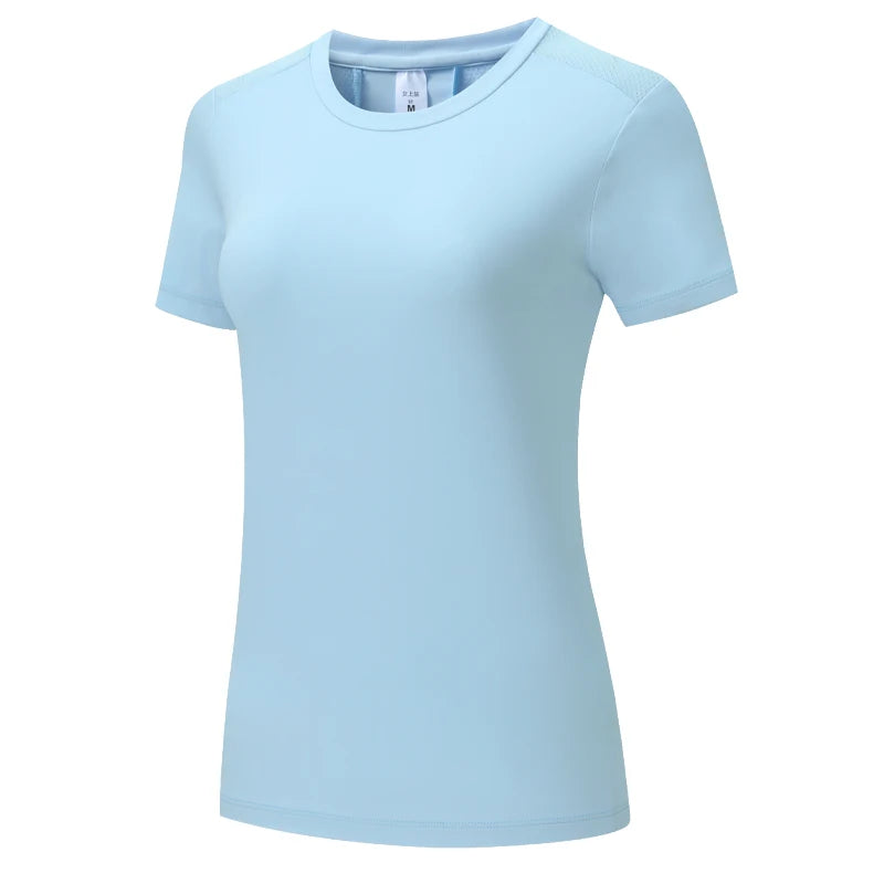 Women's Polyester O-Neck Short Sleeves Breathable Workout Top