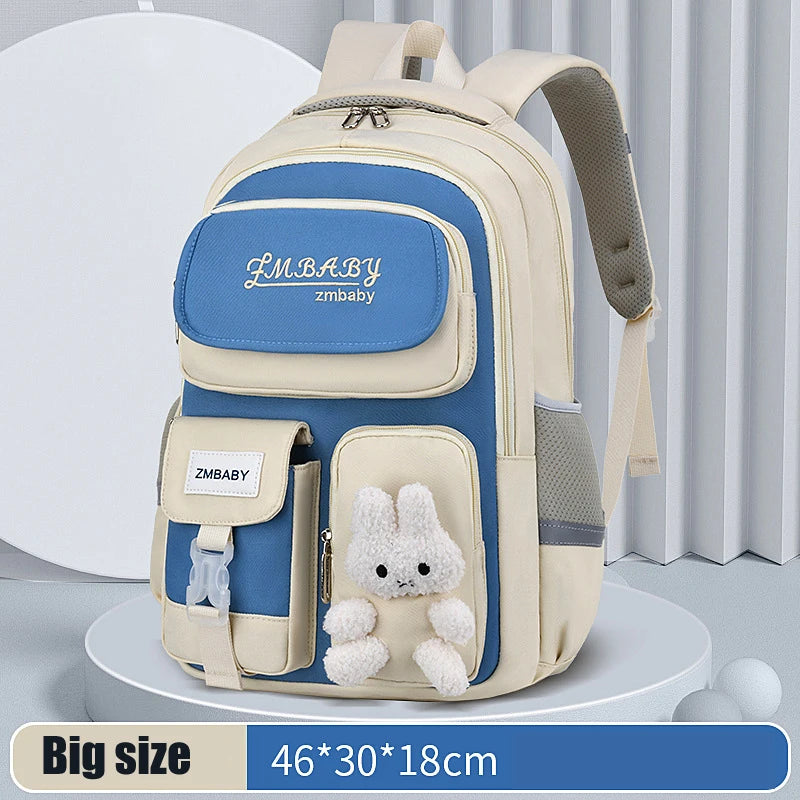 Kid's Nylon Zipper Closure Cartoon Pattern Trendy School Backpack