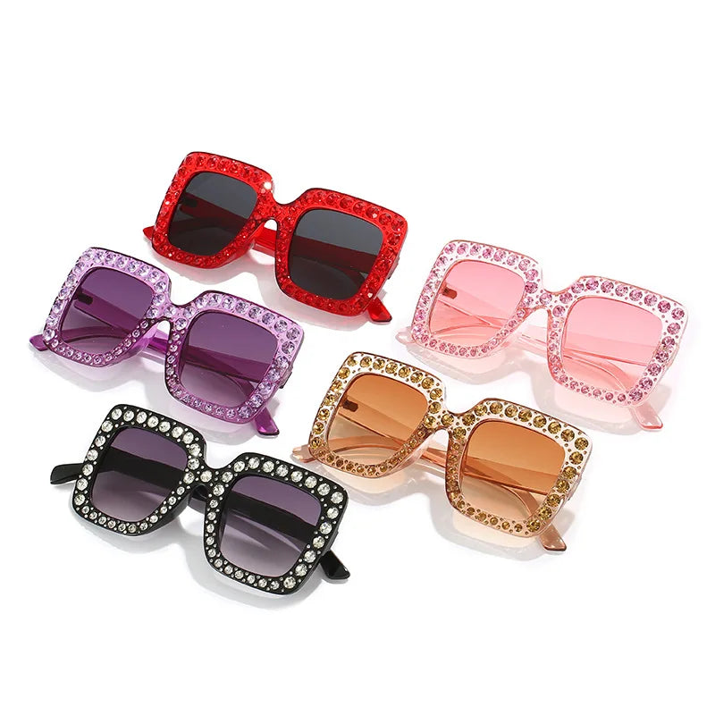 Kid's Plastic Frame Retro Square Shaped Trendy UV400 Sunglasses