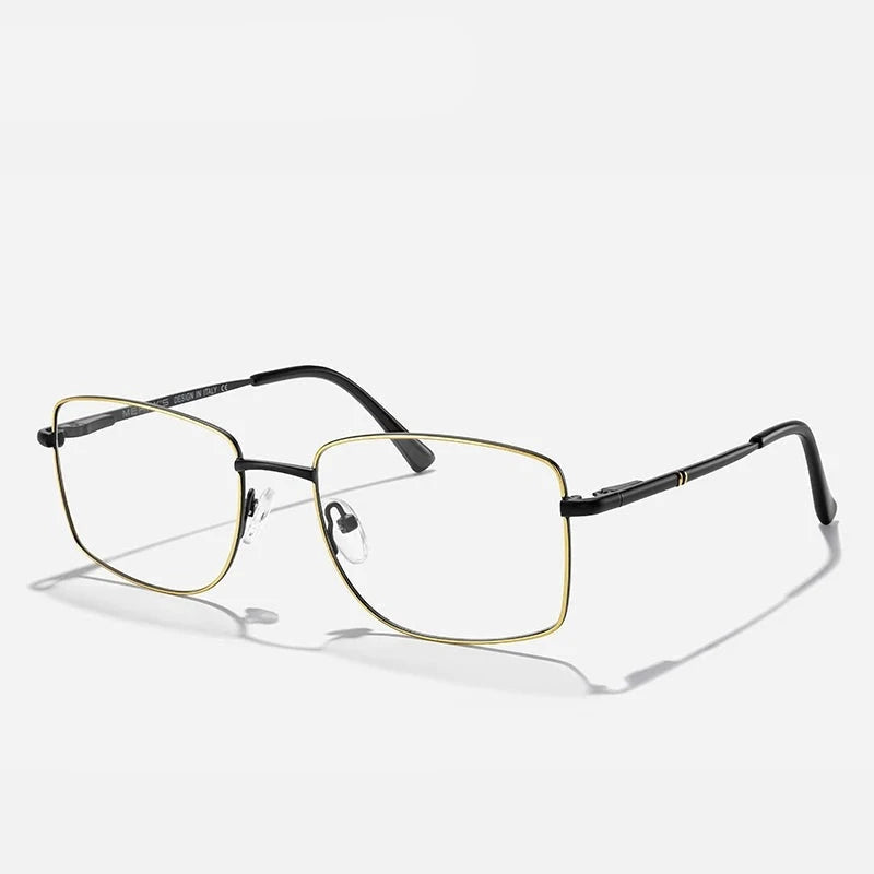 Men's Titanium Alloy Frame Full-Rim Square Shaped Trendy Glasses