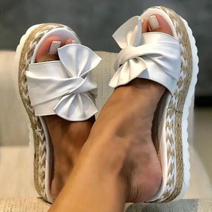 Women's Cotton Fabric Peep Toe Slip-On Closure Casual Slippers
