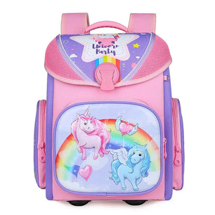 Kid's Nylon Zipper Closure Printed Pattern Trendy School Backpack