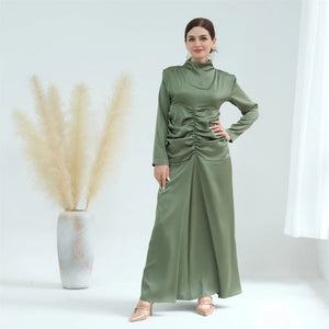 Women's Arabian Polyester Full Sleeves Solid Pattern Casual Abaya