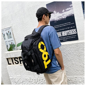 Men's Nylon Zipper Closure Letter Pattern Traveling Backpack