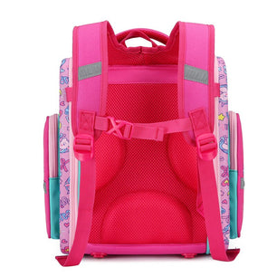 Kid's Girls Polyester Zipper Closure Unicorn Pattern School Backpack