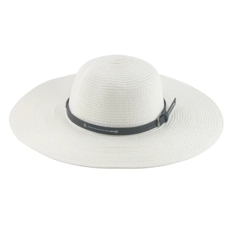 Women's Straw Solid Pattern Glamorous Sun Protection Brim Hat