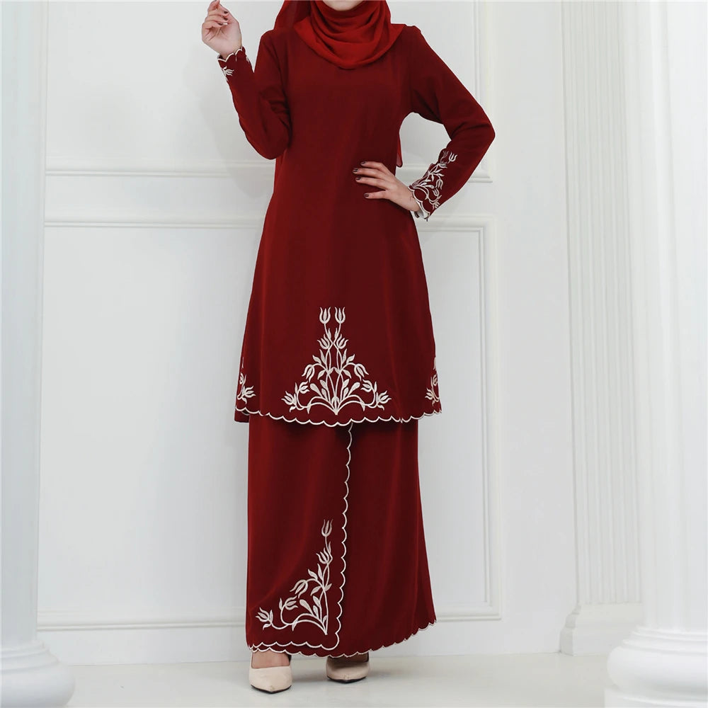 Women's Arabian O-Neck Polyester Full Sleeve Casual Wear Dress