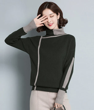 Women's Acrylic Turtleneck Full Sleeve Casual Wear Knitted Sweater