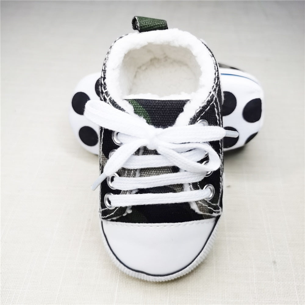 Baby's Canvas Round Toe Lace-up Closure Casual Wear Shoes