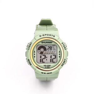 Kid's Plastic Frame Round Shape Water Resistant Trendy Watch