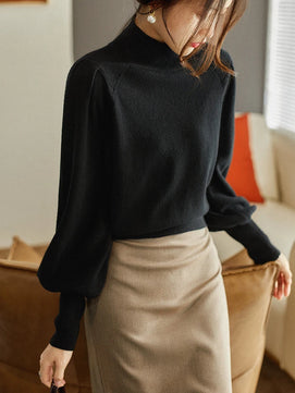 Women's Acrylic Turtleneck Full Sleeves Solid Pattern Sweater