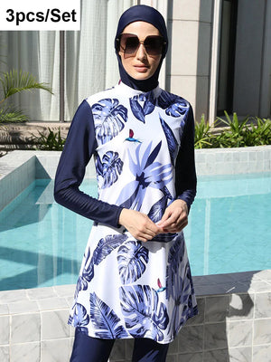 Women's Arabian Acetate Full Sleeves Printed Pattern Swimwear