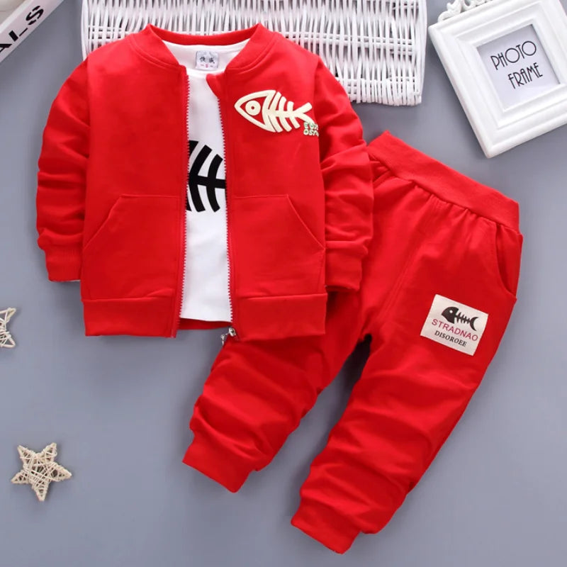 Kid's Polyester Long Sleeves Zipper Closure Printed Clothes