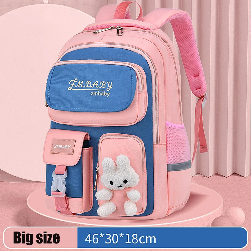 Kid's Nylon Zipper Closure Cartoon Pattern Trendy School Backpack