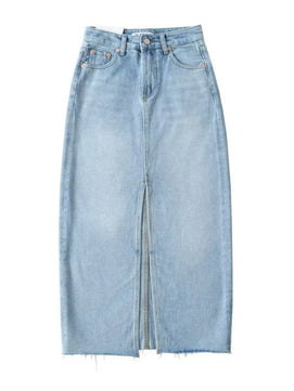 Women's Cotton High Waist Solid Pattern Casual Wear Denim Skirts