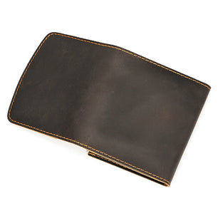 Men's Genuine Leather Solid Pattern Card Holder Vintage Wallets