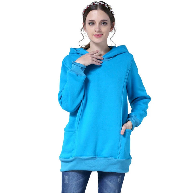 Women's Spandex Full Sleeves Breastfeeding Maternity Sweater