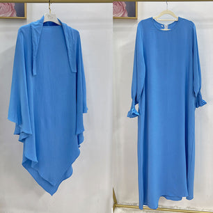 Women's Arabian Polyester Full Sleeve Two-Piece Casual Abayas