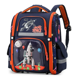 Kid's Nylon Waterproof Zipper Closure Cartoon School Backpack