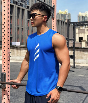 Men's Polyester Sleeveless Pullover Closure Sportswear T-Shirt