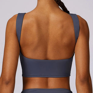 Women's Nylon Sleeveless Backless Fitness Yoga Workout Crop Top