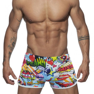 Men's Polyester Drawstring Closure Quick-Dry Swimwear Shorts