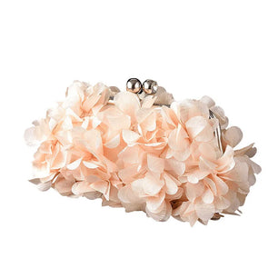 Women's Silk Hasp Closure Floral Luxury Bridal Wedding Clutch