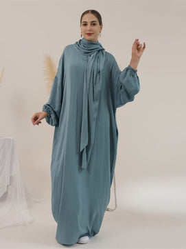 Women's Arabian Polyester Full Sleeves Solid Pattern Casual Abaya