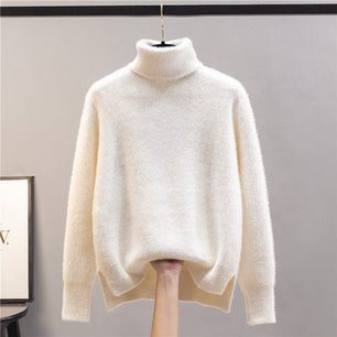 Women's Turtleneck Acrylic Solid Pattern Casual Wear Sweaters