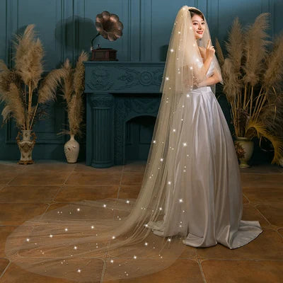 Women's Polyester Cut Edge Two-Layer Cathedral Wedding Veils