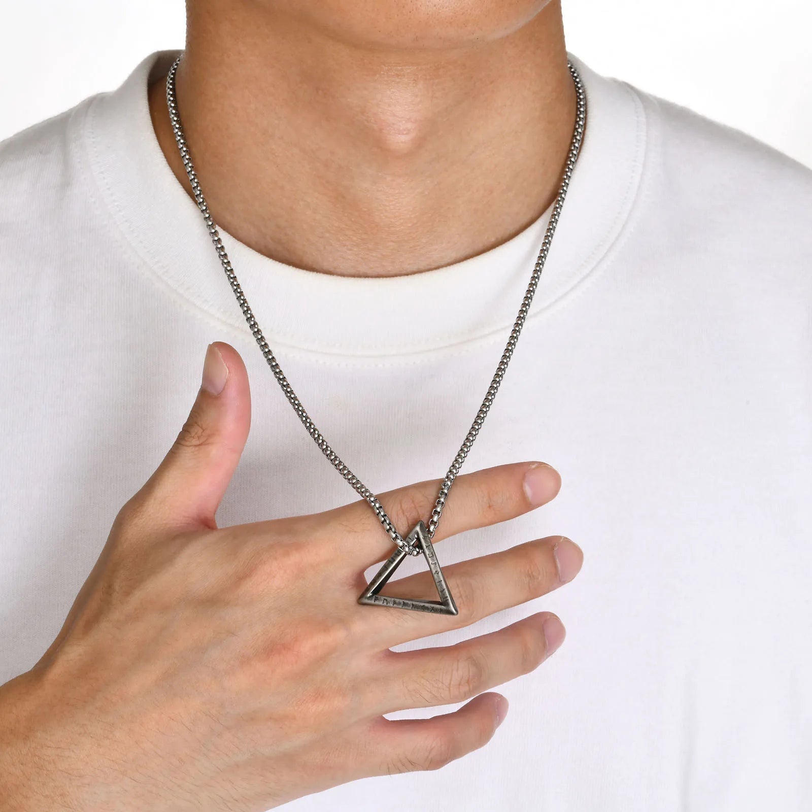 Men's Metal Stainless Steel Link Chain Trendy Geometric Necklace