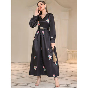 Women's Polyester Full Sleeves Printed Pattern Pullover Dress