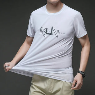 Men's Polyester Short Sleeve Pullover Closure Sportswear T-Shirt