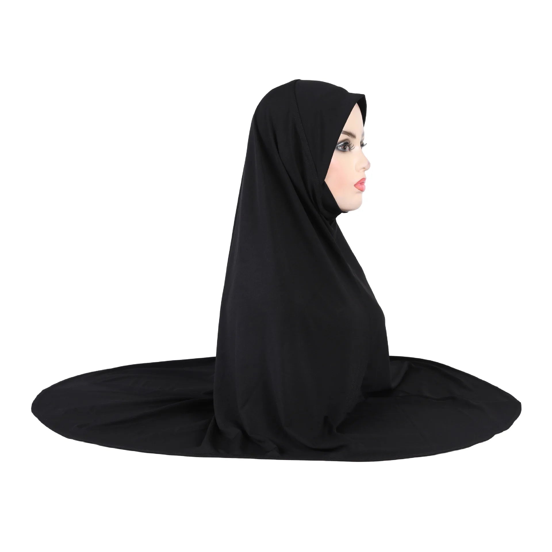 Women's Arabian Polyester Head Wrap Solid Pattern Elegant Hijabs