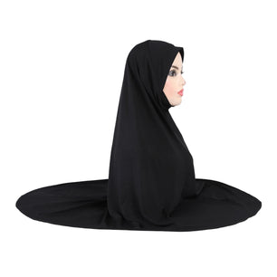 Women's Arabian Polyester Head Wrap Solid Pattern Elegant Hijabs