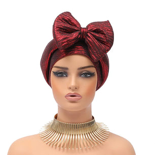 Women's Arabian Polyester Head Wrap Sequined Pattern Cap Hijabs