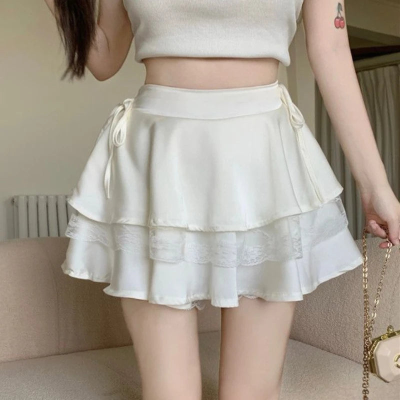 Women's Polyester High Waist Pleated Pattern Casual Wear Skirts