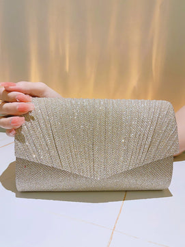 Women's Polyester Hasp Closure Sequined Classic Wedding Clutch