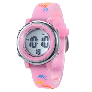 Kid's Alloy Buckle Clasp Digital Waterproof Electronic Wrist Watches