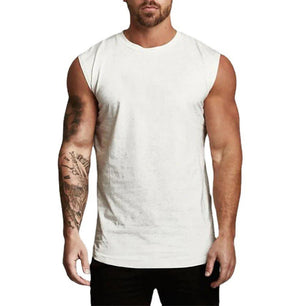 Men's Cotton Sleeveless Pullover Closure Sportswear T-Shirt