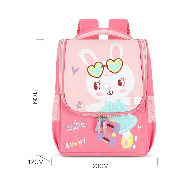 Kid's Nylon Zipper Closure Cartoon Pattern Trendy School Backpack