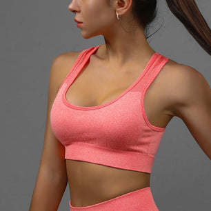 Women's Nylon Sleeveless Breathable Running Workout Crop Top