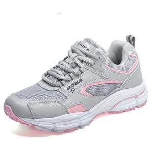 Women's Cotton Round Toe Lace-up Closure Sports Wear Sneakers