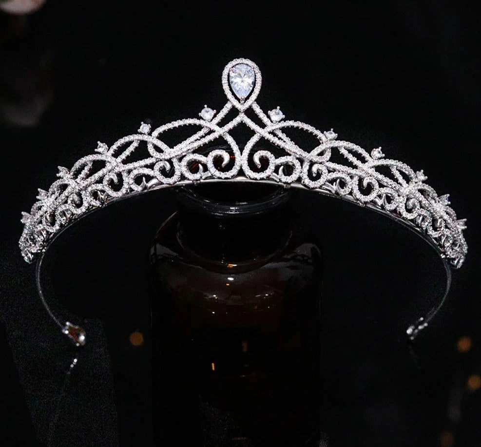 Women's Copper Geometric Pattern Tiaras Bridal Wedding Crown