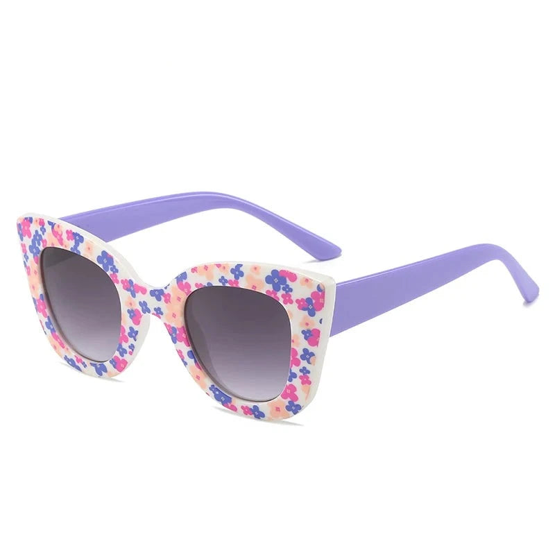 Kid's Plastic Frame Lens Polarized Cat Eye Shaped Sunglasses