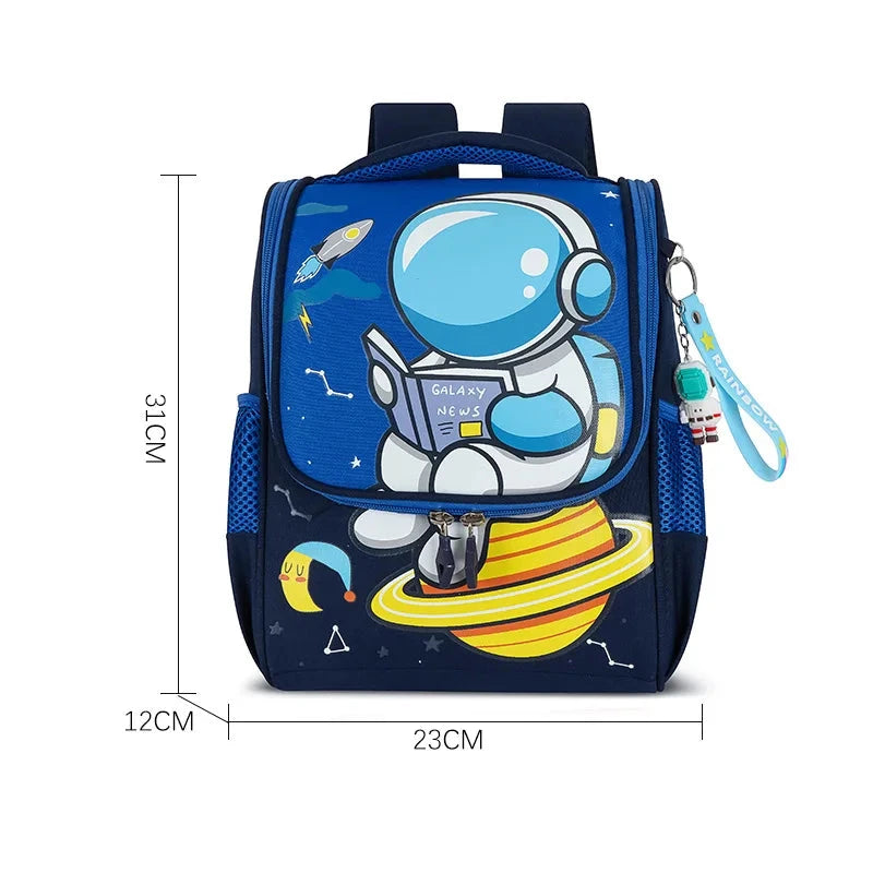 Kid's Nylon Zipper Closure Cartoon Pattern Trendy School Backpack