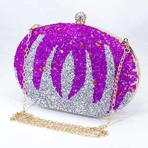 Women's Polyester Hasp Closure Rhinestone Pattern Wedding Clutch