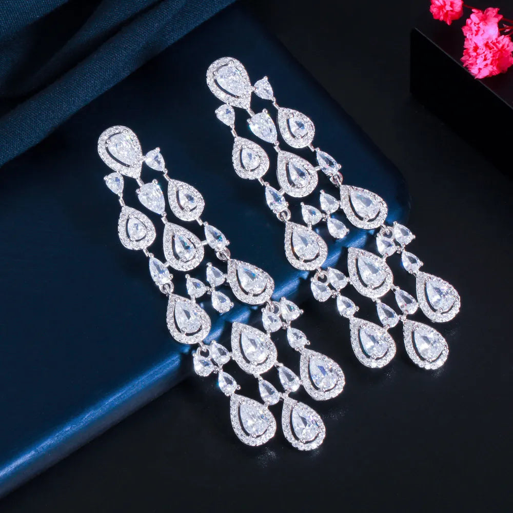 Women's Gold Filled Zircon Geometric Pattern Classic Earrings